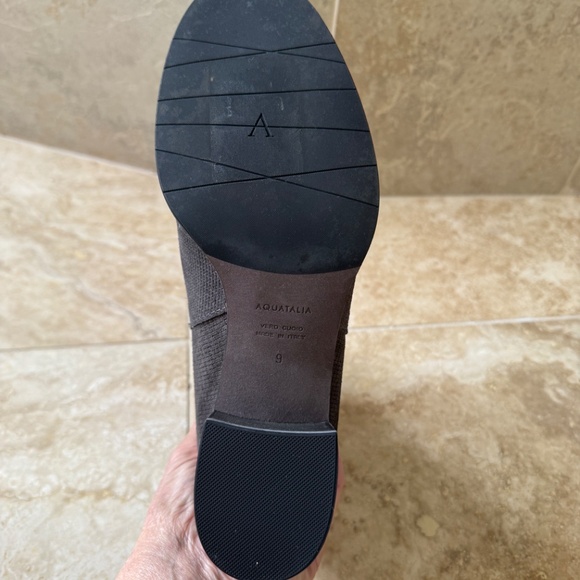 Aquatalia Taylor Texture Dark Gray Suede Ankle Boots - Picture 4 of 8